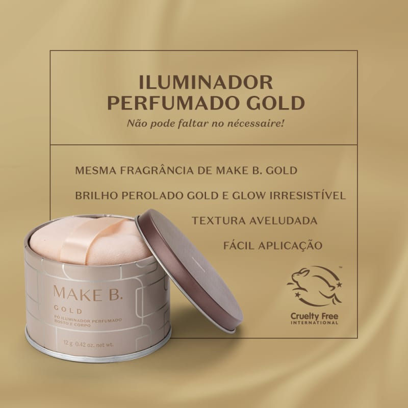 Pó Iluminador Perfumado para Rosto e Corpo GOLD 12g