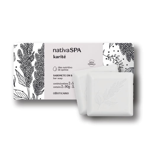 SABONETE BARRA NATIVA SPA KARITÉ, 2X90G