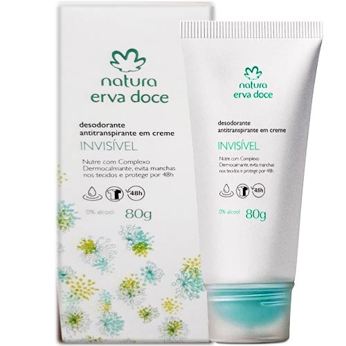 Natura Deodorant Erva Doce Antiperspirant Deodorant in Cream invisivel 48h