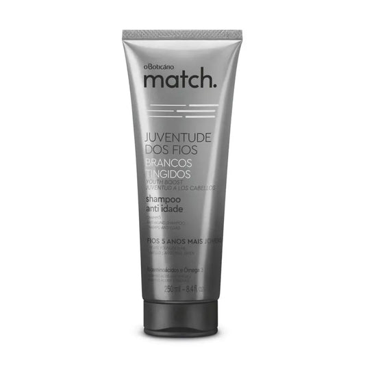 SHAMPOO ANTI-IDADE BRANCOS PINTADOS MATCH JUVENTUDE DOS FIOS, 250ML